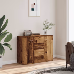 vidaXL Sideboard Storage Cupboard Cabinet Buffet Highboard Engineered Wood - old wood