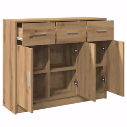 vidaXL Sideboard Artisan Oak 91x28x75 cm Engineered Wood storage cabinet - Additional view 4
