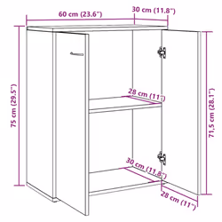 vidaXL Sideboard Side Cabinet Organiser Cupboard Highboard Engineered Wood - old wood - Additional view 9