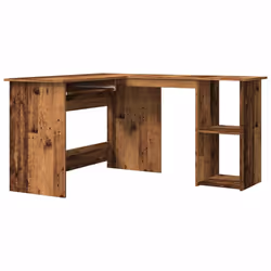 vidaXL Corner Desk Computer Desk Study L-shaped Desk Table Engineered Wood - old wood