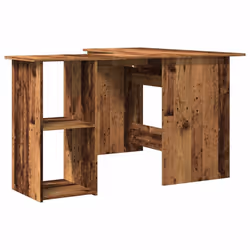 vidaXL Corner Desk Computer Desk Study L-shaped Desk Table Engineered Wood - old wood - Additional view 5