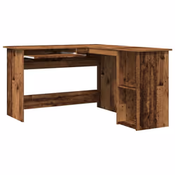 vidaXL Corner Desk Computer Desk Study L-shaped Desk Table Engineered Wood - old wood - Additional view 6