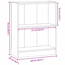 vidaXL Book Cabinet Display Rack Bookshelf Storage Shelf Rack Engineered Wood - old wood, 60 x 24 x 76 cm - Additional view 8