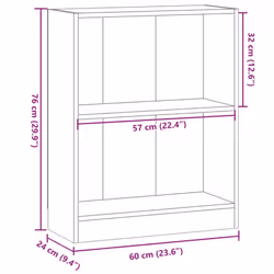 vidaXL Book Cabinet Display Rack Bookshelf Storage Shelf Rack Engineered Wood - oak, 60 x 24 x 76 cm - Additional view 8