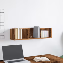 vidaXL CD Wall Shelf Baby and Kids Room Wall Storage Cabinet Engineered Wood - old wood