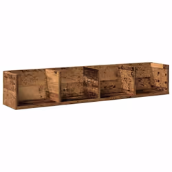 vidaXL CD Wall Shelf Living Room Wall Rack Storage Cabinet Engineered Wood - old wood