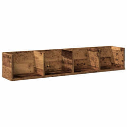 vidaXL CD Wall Shelf Living Room Wall Rack Storage Cabinet Engineered Wood - old wood