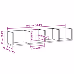 vidaXL CD Wall Shelf Living Room Wall Rack Storage Cabinet Engineered Wood - old wood