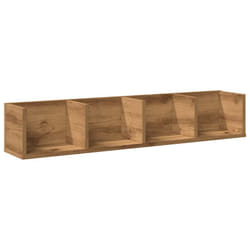vidaXL CD Wall Shelf Living Room Wall Rack Storage Cabinet Engineered Wood - artisan oak