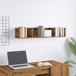 vidaXL CD Wall Shelf Living Room Wall Rack Storage Cabinet Engineered Wood - artisan oak