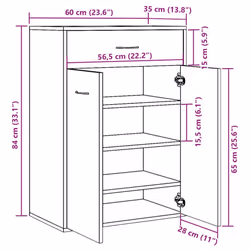 vidaXL Shoe Cabinet Shoe Storage Rack Organiser Shoe Cupboard Engineered Wood - artisan oak