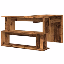vidaXL Corner Desk Writing Rotable Table Engineered Wood Desk Multi Colours - old wood - Additional view 5