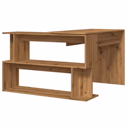 vidaXL Corner Desk Writing Rotable Table Engineered Wood Desk Multi Colours - artisan oak - Additional view 5