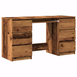 vidaXL Writing Desk Computer Table Workstation Working Desk Engineered Wood - old wood