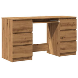 vidaXL Writing Desk Computer Table Workstation Working Desk Engineered Wood - artisan oak