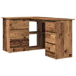 vidaXL Corner Desk Chipboard Home Office Computer Study Table Multi Colours - old wood