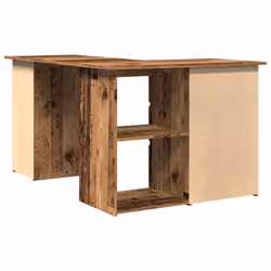 vidaXL Corner Desk Chipboard Home Office Computer Study Table Multi Colours - old wood - Additional view 6