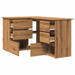 vidaXL Corner Desk Chipboard Home Office Computer Study Table Multi Colours - artisan oak - Additional view 4