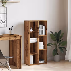 vidaXL Book Cabinet Highboard Book Rack Display Storage Shelf Engineered wood - old wood