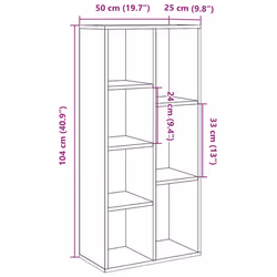 vidaXL Book Cabinet Highboard Book Rack Display Storage Shelf Engineered wood - old wood - Additional view 9