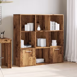 vidaXL Book Cabinet Highboard Book Rack Display Storage Shelf Engineered wood - old wood