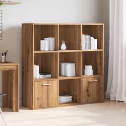 vidaXL Book Cabinet Highboard Book Rack Display Storage Shelf Engineered wood - artisan oak