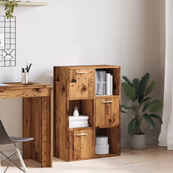 vidaXL Storage Cabinet Highboard Cupboard Bookcase Book Shelf Engineered Wood - old wood