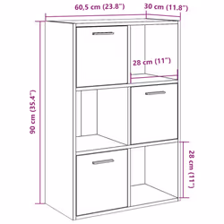 vidaXL Storage Cabinet Highboard Cupboard Bookcase Book Shelf Engineered Wood - old wood