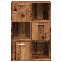 vidaXL Storage Cabinet Highboard Cupboard Bookcase Book Shelf Engineered Wood - old wood - Additional view 4
