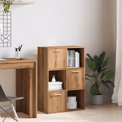 vidaXL Storage Cabinet Highboard Cupboard Bookcase Book Shelf Engineered Wood - artisan oak