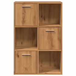 vidaXL Storage Cabinet Highboard Cupboard Bookcase Book Shelf Engineered Wood - artisan oak - Additional view 4