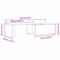 vidaXL Coffee Table Engineered Wood Lounge End Couch Table Desk Multi Colours - old wood