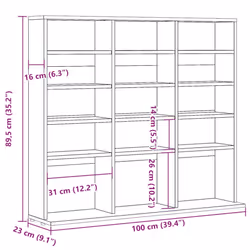 vidaXL CD Cabinet CD Shelf Rack Storage Cabinet Display Shelf Engineered Wood - artisan oak - Additional view 8