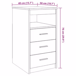 vidaXL Drawer Cabinet Storage Cabinet Chest Drawer Nightstand Engineered Wood - old wood - Additional view 10