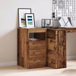 vidaXL Drawer Cabinet Storage Cabinet Chest Drawer Nightstand Engineered Wood - old wood