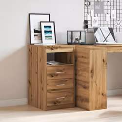vidaXL Drawer Cabinet Storage Cabinet Chest Drawer Nightstand Engineered Wood - artisan oak
