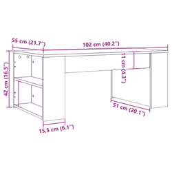 vidaXL Coffee Table Hallway Side End Table Tea Sofa Table Engineered Wood - old wood - Additional view 8