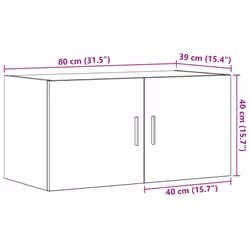 vidaXL Wall Mounted Cabinet Floating Wall Storage Cabinet Engineered Wood - old wood
