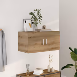vidaXL Wall Mounted Cabinet Floating Wall Storage Cabinet Engineered Wood - artisan oak