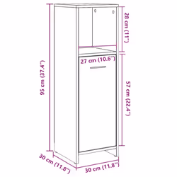 vidaXL Bathroom Cabinet Cupboard Storage Rack Washer Shelf Engineered Wood - artisan oak - Additional view 3