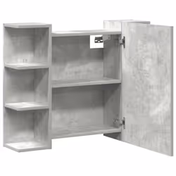 vidaXL Bathroom Mirror Cabinet Concrete Grey 80x20.5x64 cm Engineered Wood - Additional view 6