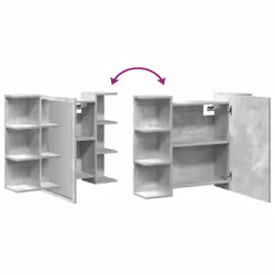 vidaXL Bathroom Mirror Cabinet Concrete Grey 80x20.5x64 cm Engineered Wood - Additional view 7