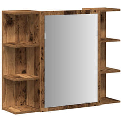 vidaXL Bathroom Mirror Cabinet Storage Cupboard Side Cabinet Engineered Wood - old wood