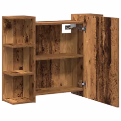 vidaXL Bathroom Mirror Cabinet Storage Cupboard Side Cabinet Engineered Wood - old wood - Additional view 7