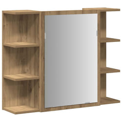 vidaXL Bathroom Mirror Cabinet Storage Cupboard Side Cabinet Engineered Wood - artisan oak