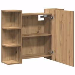 vidaXL Bathroom Mirror Cabinet Storage Cupboard Side Cabinet Engineered Wood - artisan oak - Additional view 6