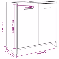 vidaXL Bathroom Cabinet Engineered Wood Cupboard Organiser Board Multi Colours - artisan oak - Additional view 3