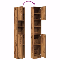 vidaXL Bathroom Cabinet Cupboard Storage Rack Washer Shelf Engineered Wood - old wood - Additional view 7
