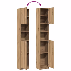 vidaXL Bathroom Cabinet Cupboard Storage Rack Washer Shelf Engineered Wood - artisian oak - Additional view 7