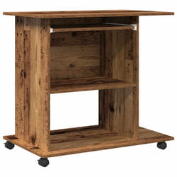 vidaXL Computer Desk Chipboard PC Laptop Table Desk Workstation Multi Colours - old wood